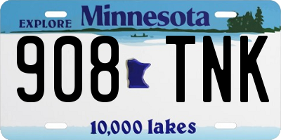 MN license plate 908TNK