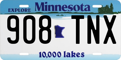 MN license plate 908TNX