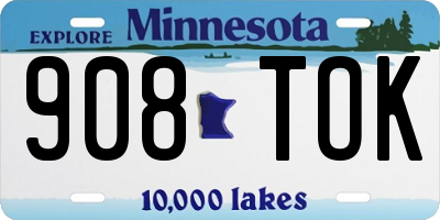 MN license plate 908TOK