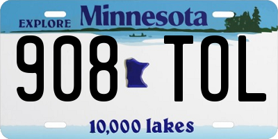 MN license plate 908TOL