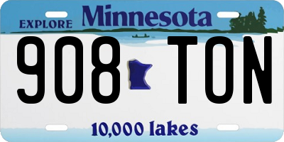 MN license plate 908TON