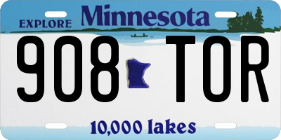 MN license plate 908TOR
