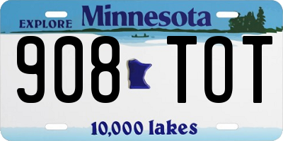 MN license plate 908TOT