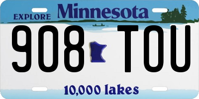 MN license plate 908TOU