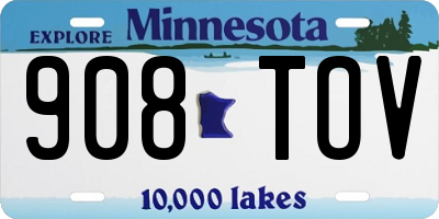 MN license plate 908TOV