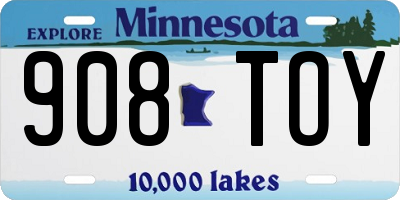 MN license plate 908TOY