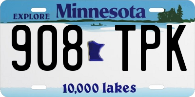 MN license plate 908TPK