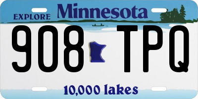 MN license plate 908TPQ