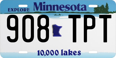 MN license plate 908TPT