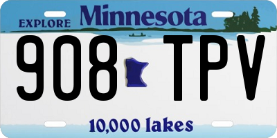 MN license plate 908TPV