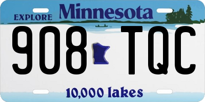 MN license plate 908TQC