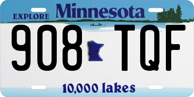 MN license plate 908TQF