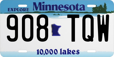 MN license plate 908TQW
