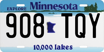 MN license plate 908TQY