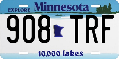 MN license plate 908TRF