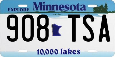 MN license plate 908TSA