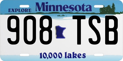 MN license plate 908TSB