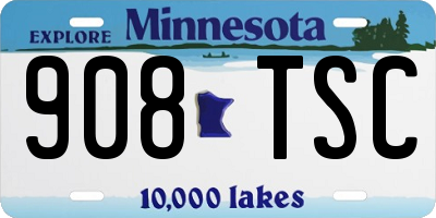 MN license plate 908TSC