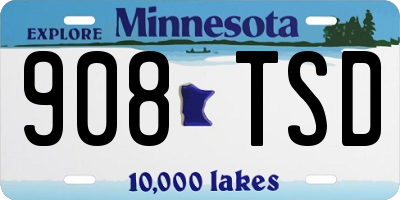 MN license plate 908TSD
