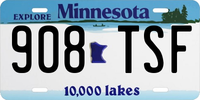 MN license plate 908TSF