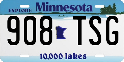 MN license plate 908TSG
