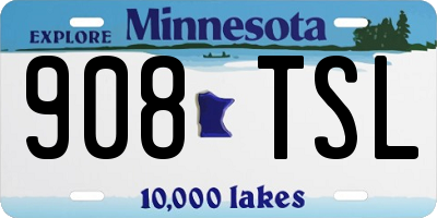 MN license plate 908TSL