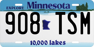 MN license plate 908TSM
