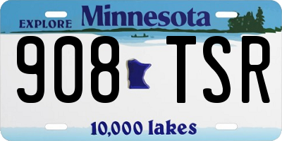 MN license plate 908TSR