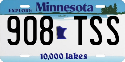 MN license plate 908TSS