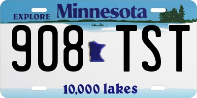 MN license plate 908TST