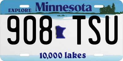 MN license plate 908TSU