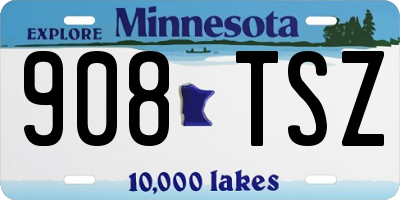 MN license plate 908TSZ