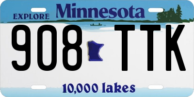 MN license plate 908TTK