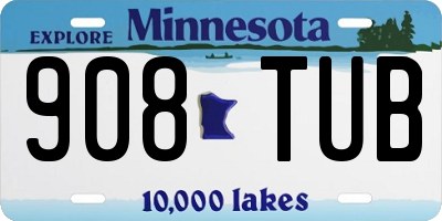 MN license plate 908TUB