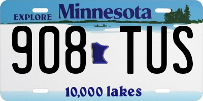 MN license plate 908TUS