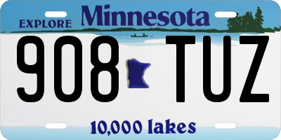 MN license plate 908TUZ