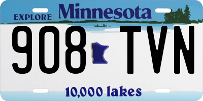 MN license plate 908TVN