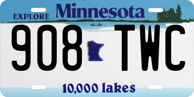 MN license plate 908TWC