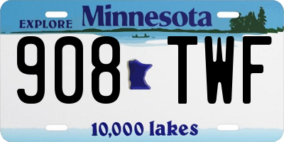 MN license plate 908TWF