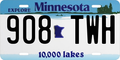 MN license plate 908TWH