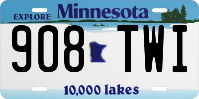 MN license plate 908TWI