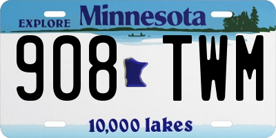 MN license plate 908TWM