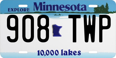MN license plate 908TWP