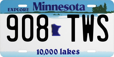 MN license plate 908TWS