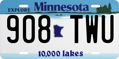 MN license plate 908TWU