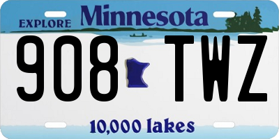 MN license plate 908TWZ