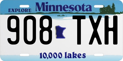 MN license plate 908TXH