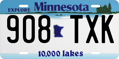 MN license plate 908TXK