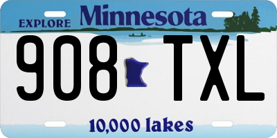 MN license plate 908TXL