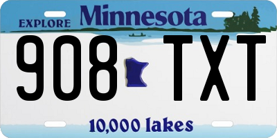 MN license plate 908TXT
